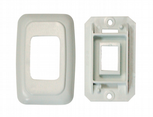 Single Base and Plate Contour Wall Plate Assembly - Biscuit