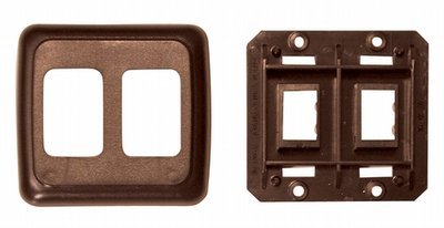 Double Base and Plate Contour Wall Plate Assembly - Brown