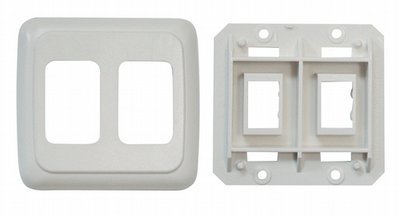 Double Base and Plate Contour Wall Plate Assembly - White