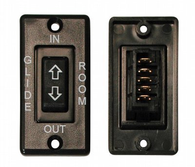 Square 5 Pin, In-Line Terminal Switch - Black w/ Plate