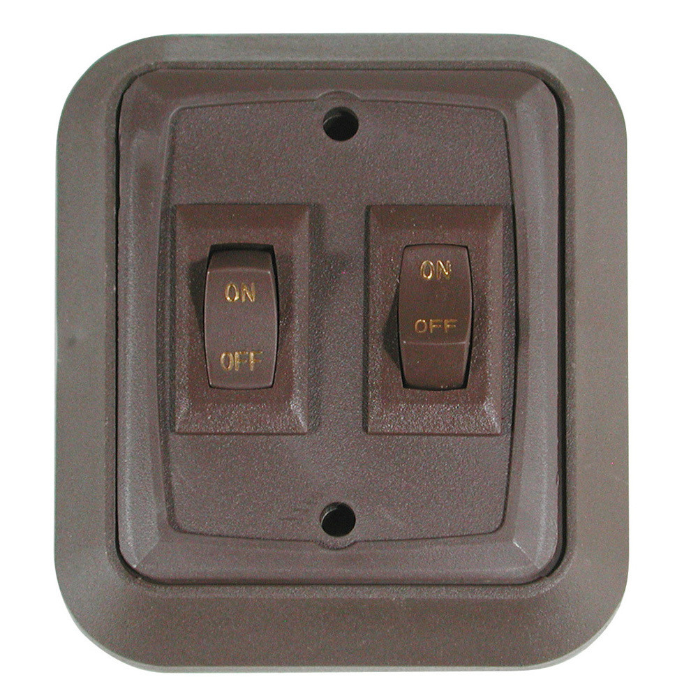 Wall Plate with Switch - Brown/Brown Double