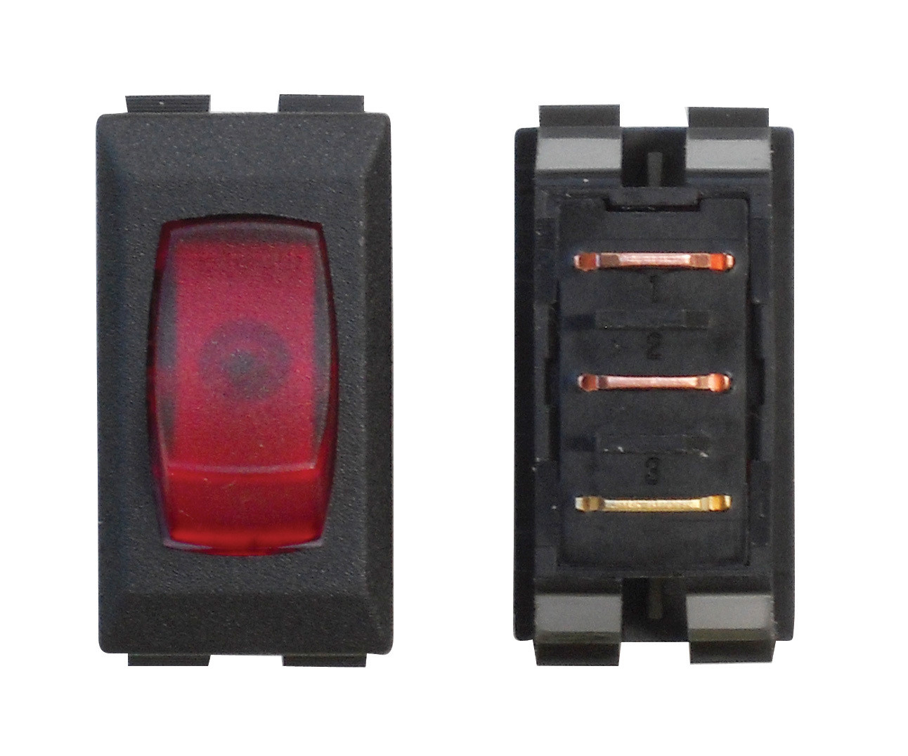 Illuminated On/Off 110V Switch - Red/Black 3/bag