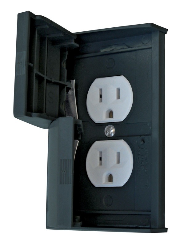 Weatherproof Standard Cover with Receptacle - Black
