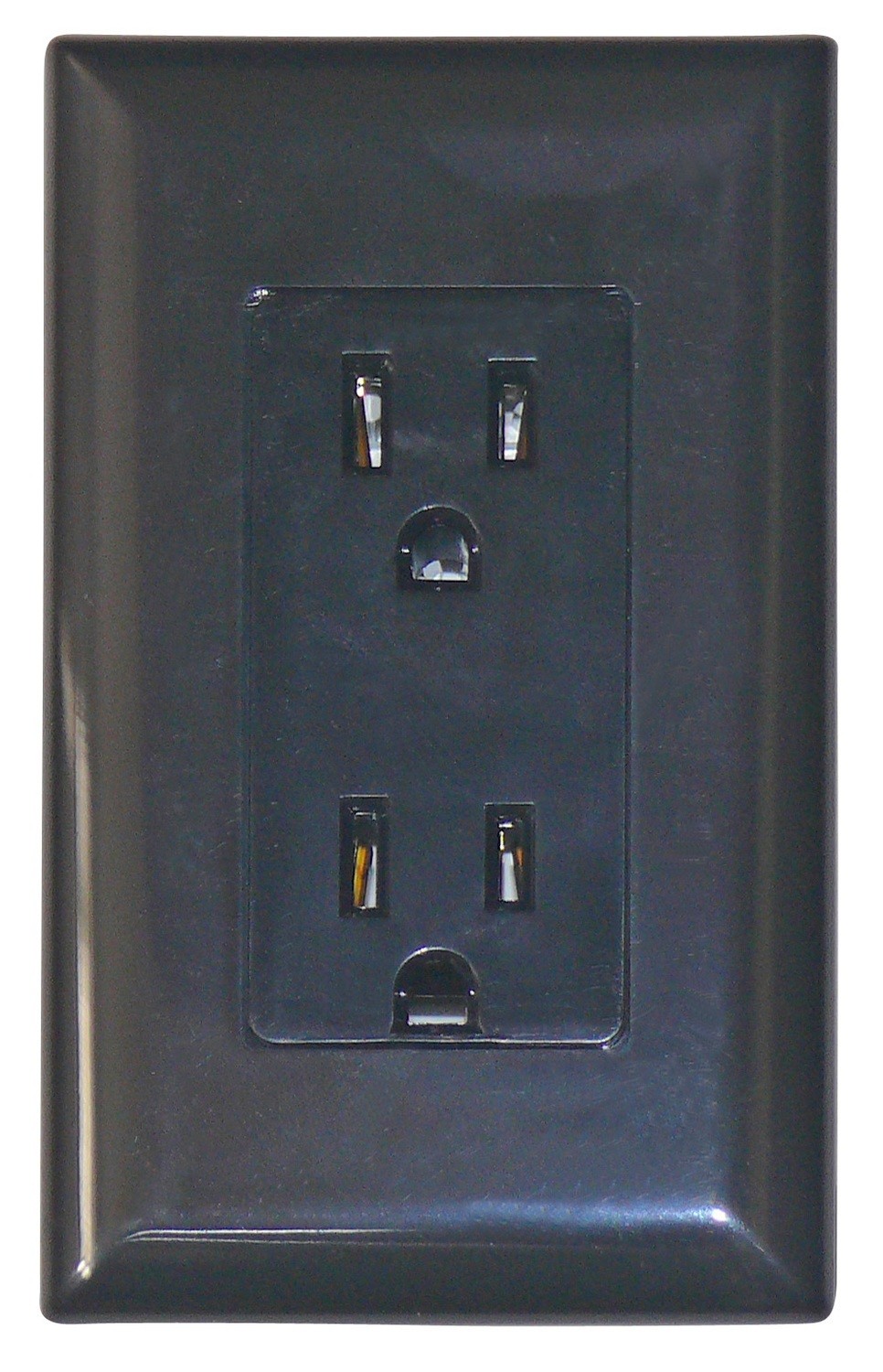 15 Amp Decor Receptacle with Cover - Black