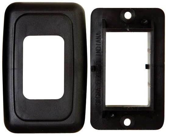 Single Base and Plate Contour Wall Plate Assembly - Black