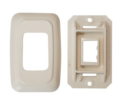 Single Base and Plate Contour Wall Plate Assembly - Ivory