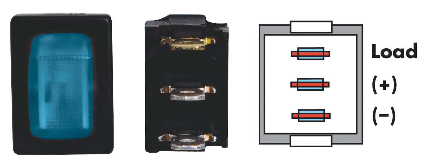 thumbnail image 2 of JR Products Black Water Resistant RV Switch, On/Off/On SPDT 2 of 9