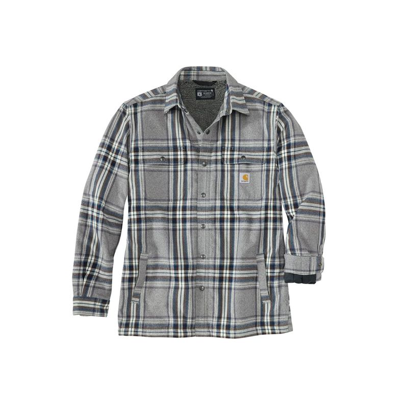 Relaxed Fit Heavyweight Flannel Sherpa-Lined Shirt Jac