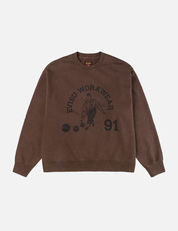 EVISU Bowling Workwear Print Relax Fit Sweatshirt EVISU Bowling Workwear Print Relax Fit Sweatshirt