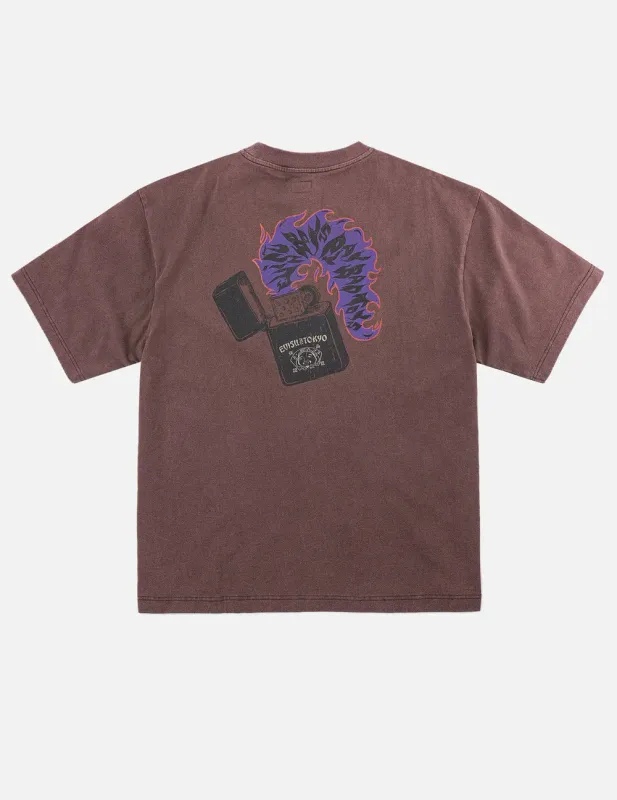 EVISU Daicock & Lighter Flame Print T-shirt