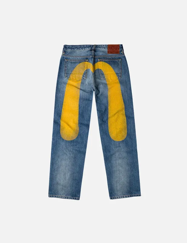 Yellow Daicock Print Regular Fit Jeans #2020