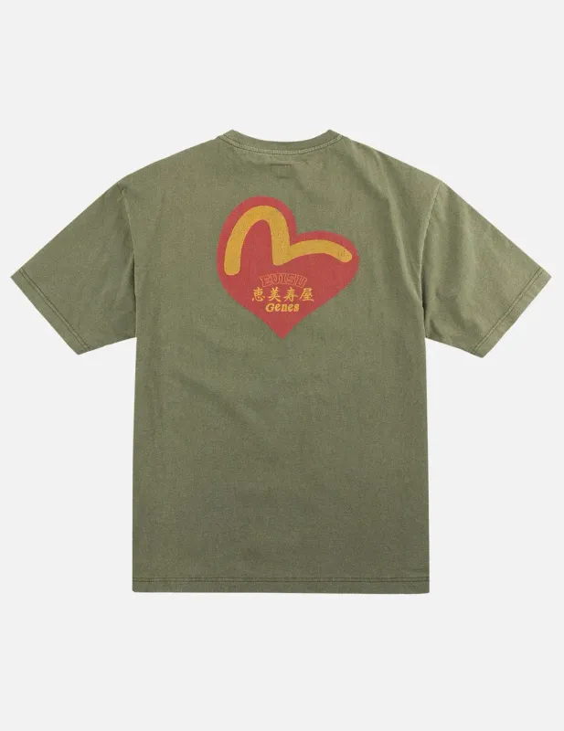 EVISU Seagull in Heart Print T-shirt