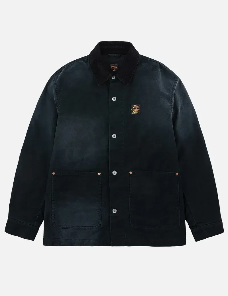 EVISU Washed Lightning Daicock Chore Jacket EVISU Washed Lightning Daicock Chore Jacket