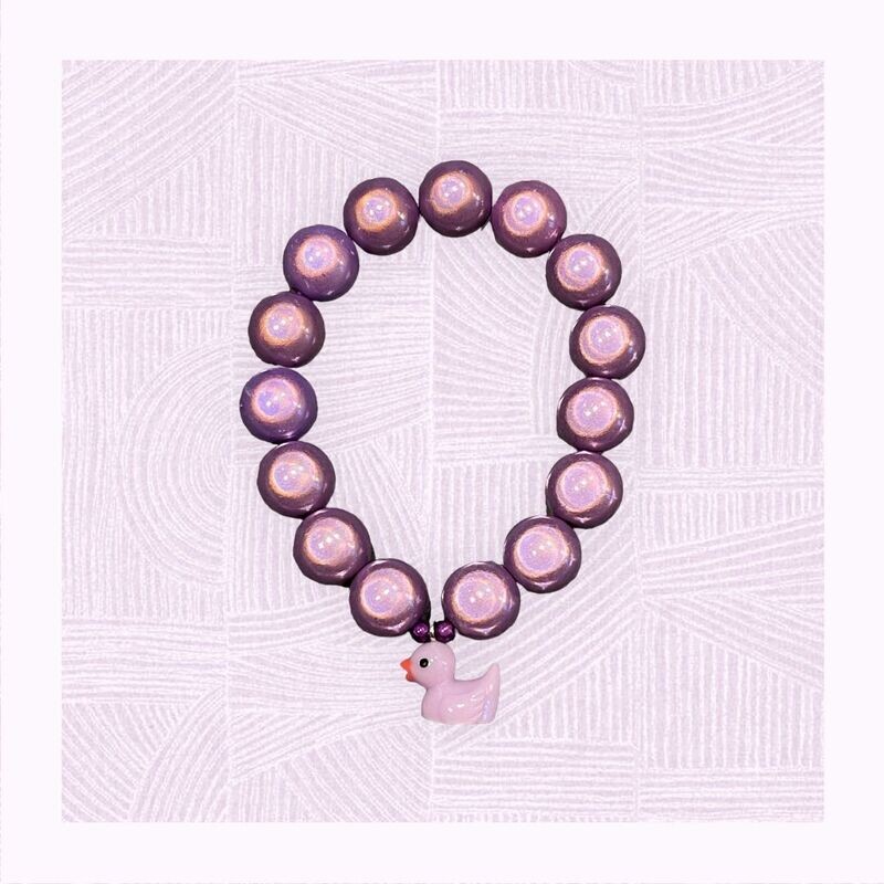 Wunderpelenarmband mit Qietscheentchen - Flieder