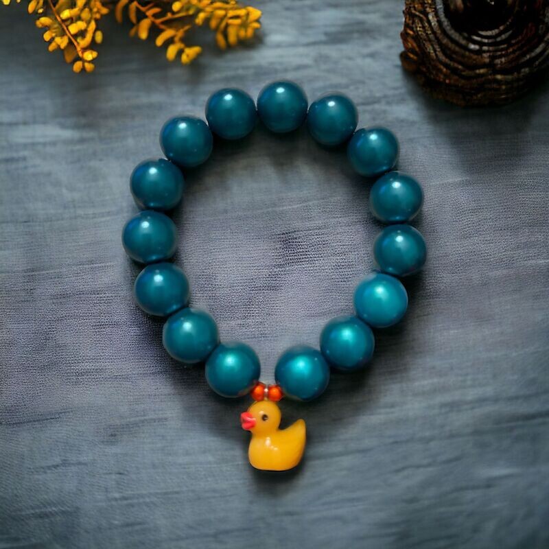 Wunderperlenarmband Türkis - Quietscheentchen gelb