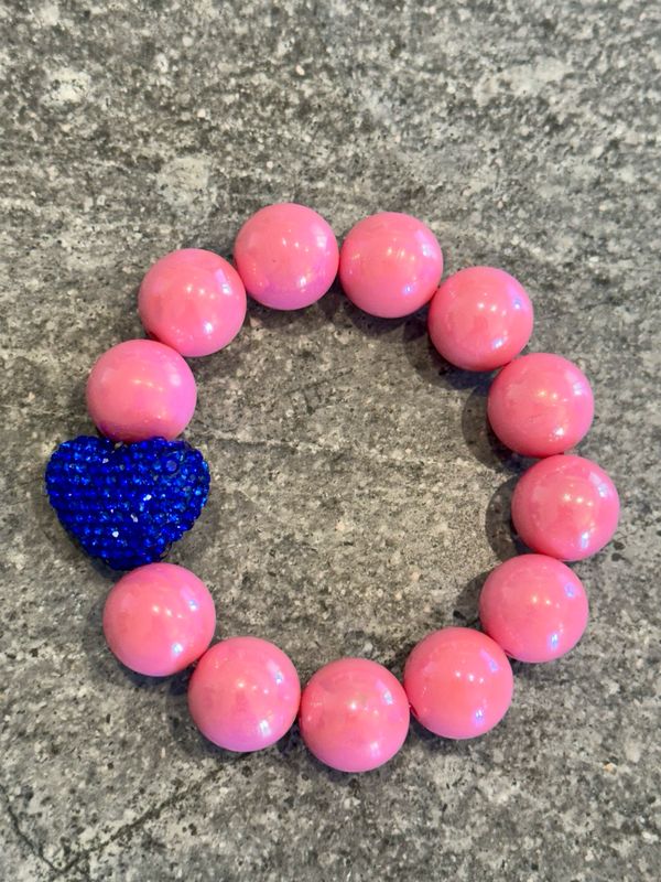 Candy Gloss Bracelet - Pink / Herz in blau