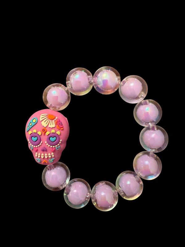 Armband - Dia de los Muertos - Violett Regenbogen