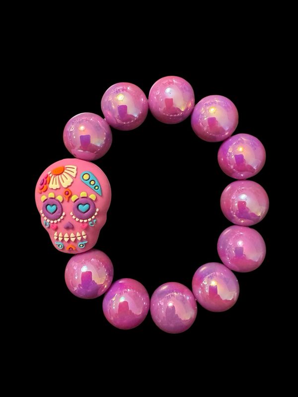 Armband - Dia de los Muertos - Purpur