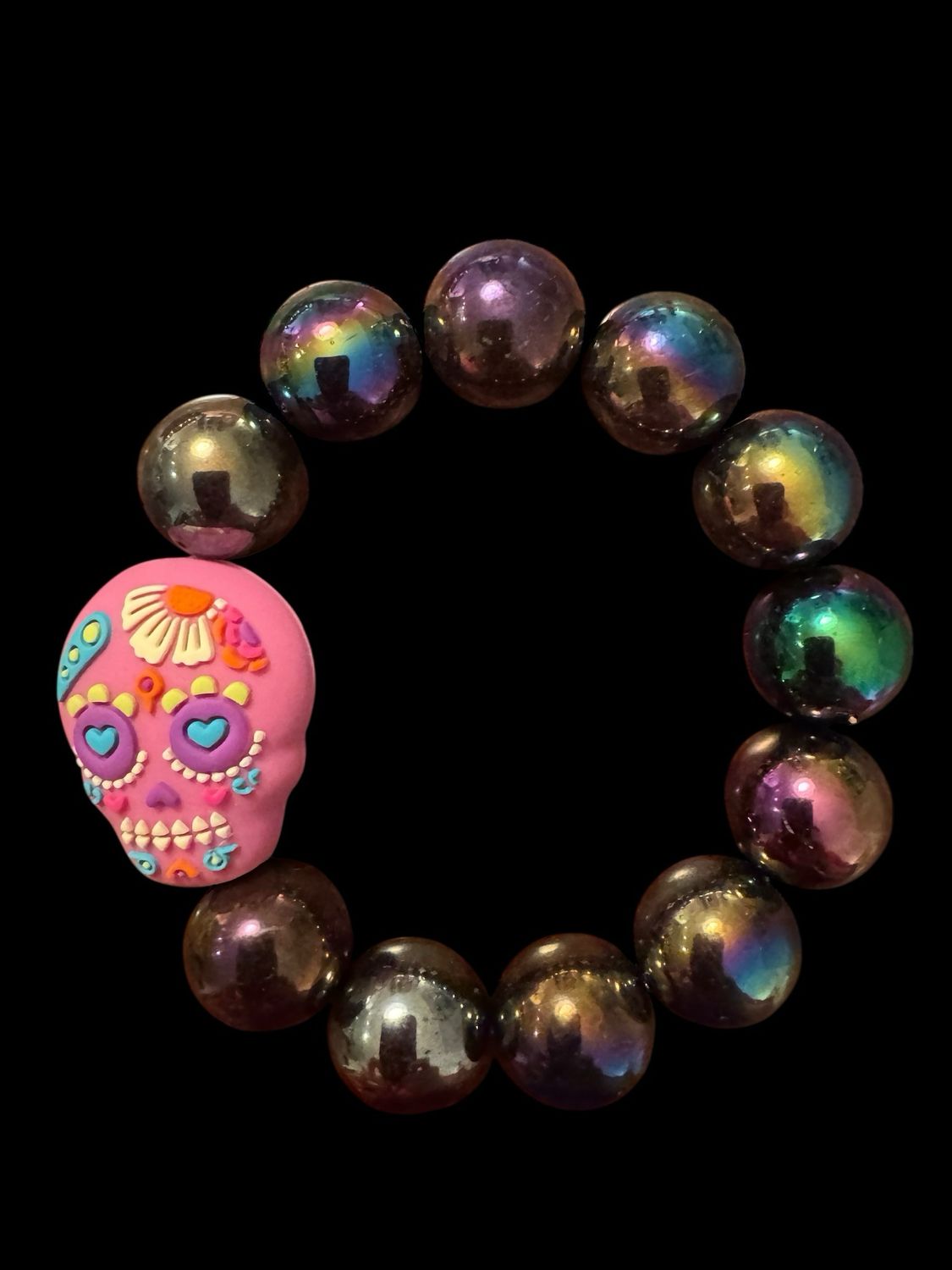 Armband - Dia de los Muertos - irisierend schwarz Armband - Dia de los Muertos - irisierend schwarz