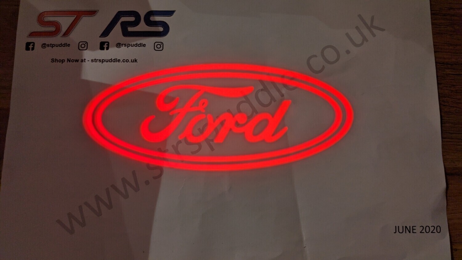 RED "FORD" Logo Puddle Light (TYPE 4)