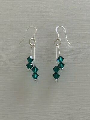 Crystal Emerald Green Drop Earrings