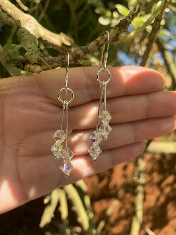 Crystal Long Drop Earrings