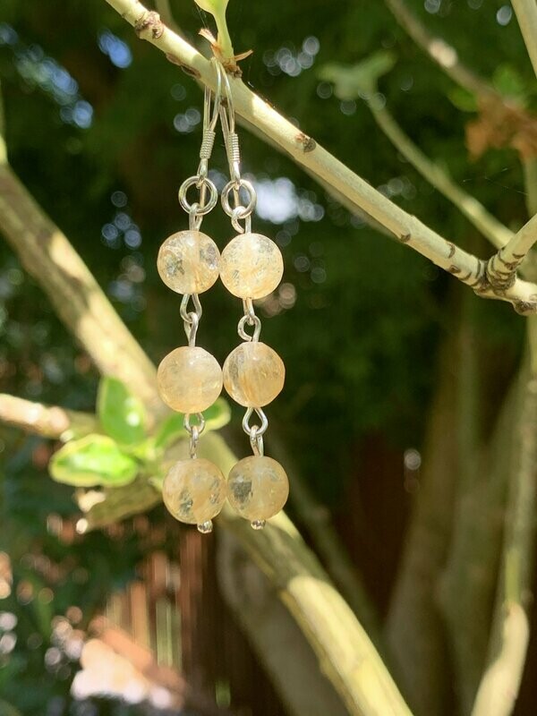 Citrine Gemstone Crystal Drop Earrings
