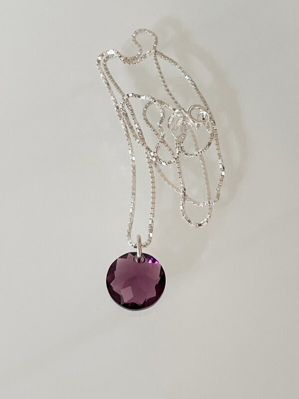 Amethyst classic cut Crystal pendant necklace