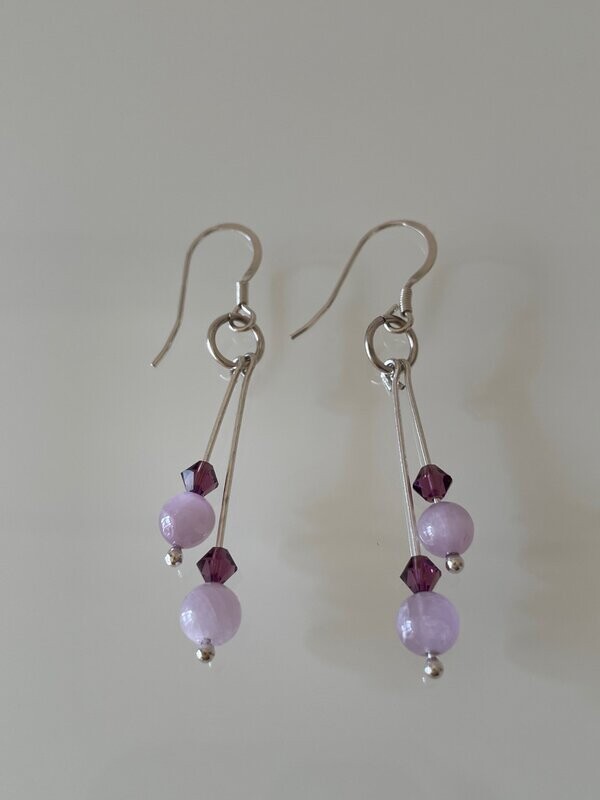 Kunzite Gemstone Drop Earrings