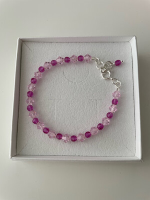Pink Sapphire Czeck Crystal Bracelet 