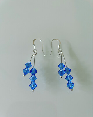 Sapphire Blue Crystal Drop Earrings
