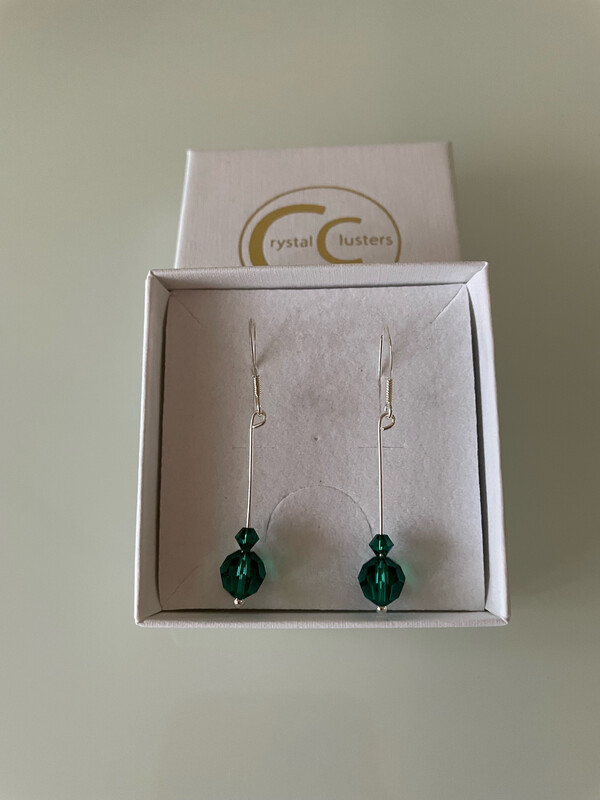 Emerald Crystal Drop Earrings