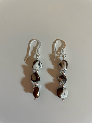 Mother Of Pearl Sterling Silver Drop Earring