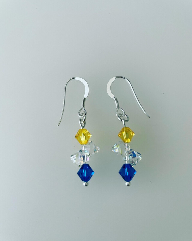 Multi Colour Crystal Drop Earrings