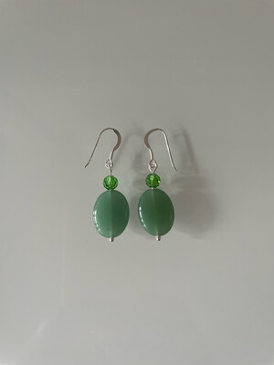 Green Aventurine Gemstone Drop Earrings
