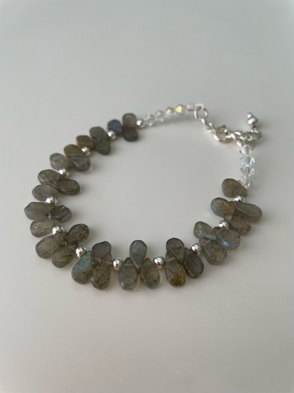 Labradorite Petal Gemstone Bracelet