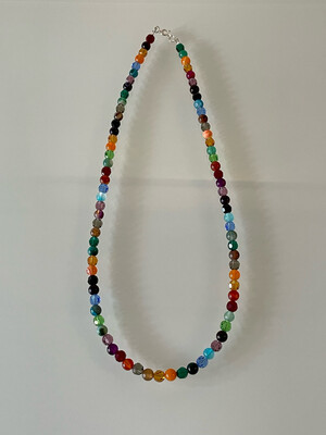 Agate With Czeck Crystal Beaded Necklace