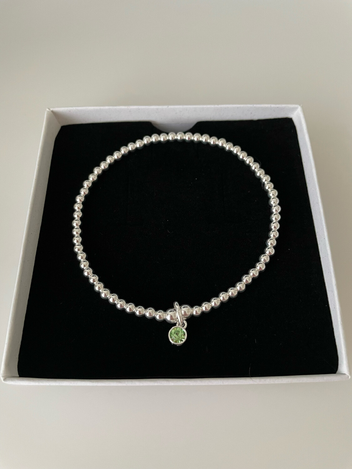 Peridot Crystal Charm Drop Stretchy Bracelet Peridot Crystal Charm Drop Stretchy Bracelet