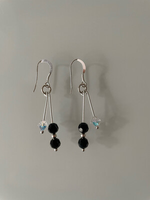 Jet And Clear AB Preciosa Czeck Crystal Drop Earrings