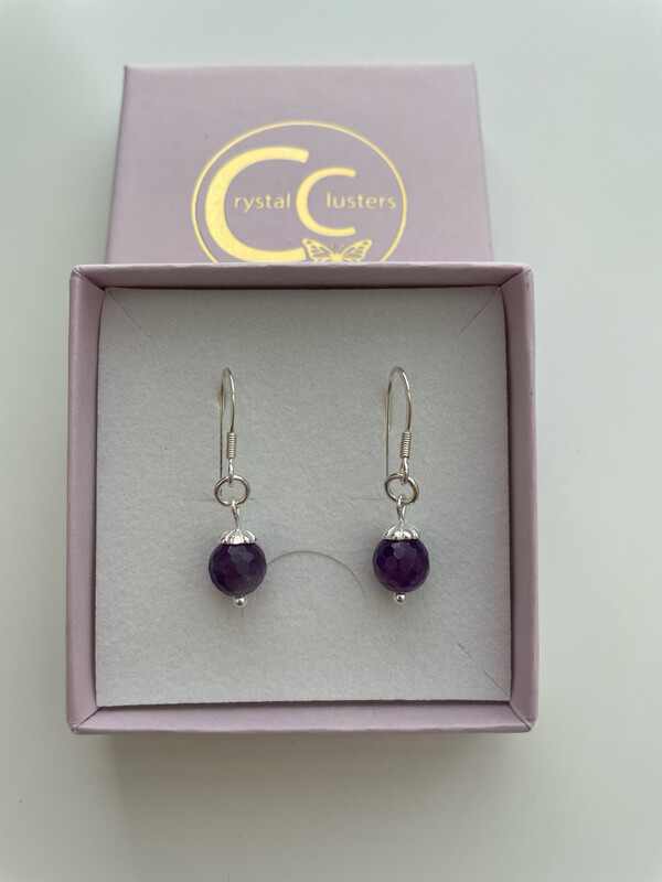 Facetted Amethyst Drop Earrings