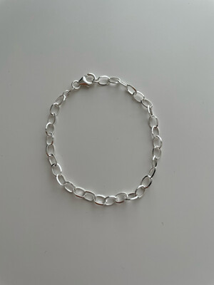 Sterling Silver Oval Link Bracelet Chain