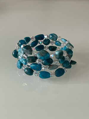 Apatite Gemstone Crystal Bangle Bracelet