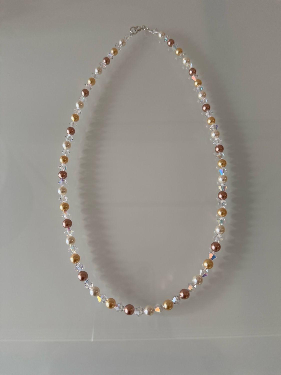 Elegant Austrian Crystal Multi Colour Pearl Necklace Elegant Austrian Crystal Multi Colour Pearl Necklace