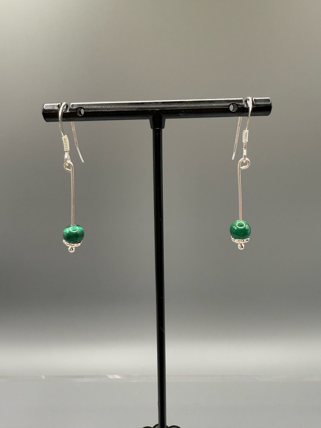 Malachite Sterling Silver Drop Earrings