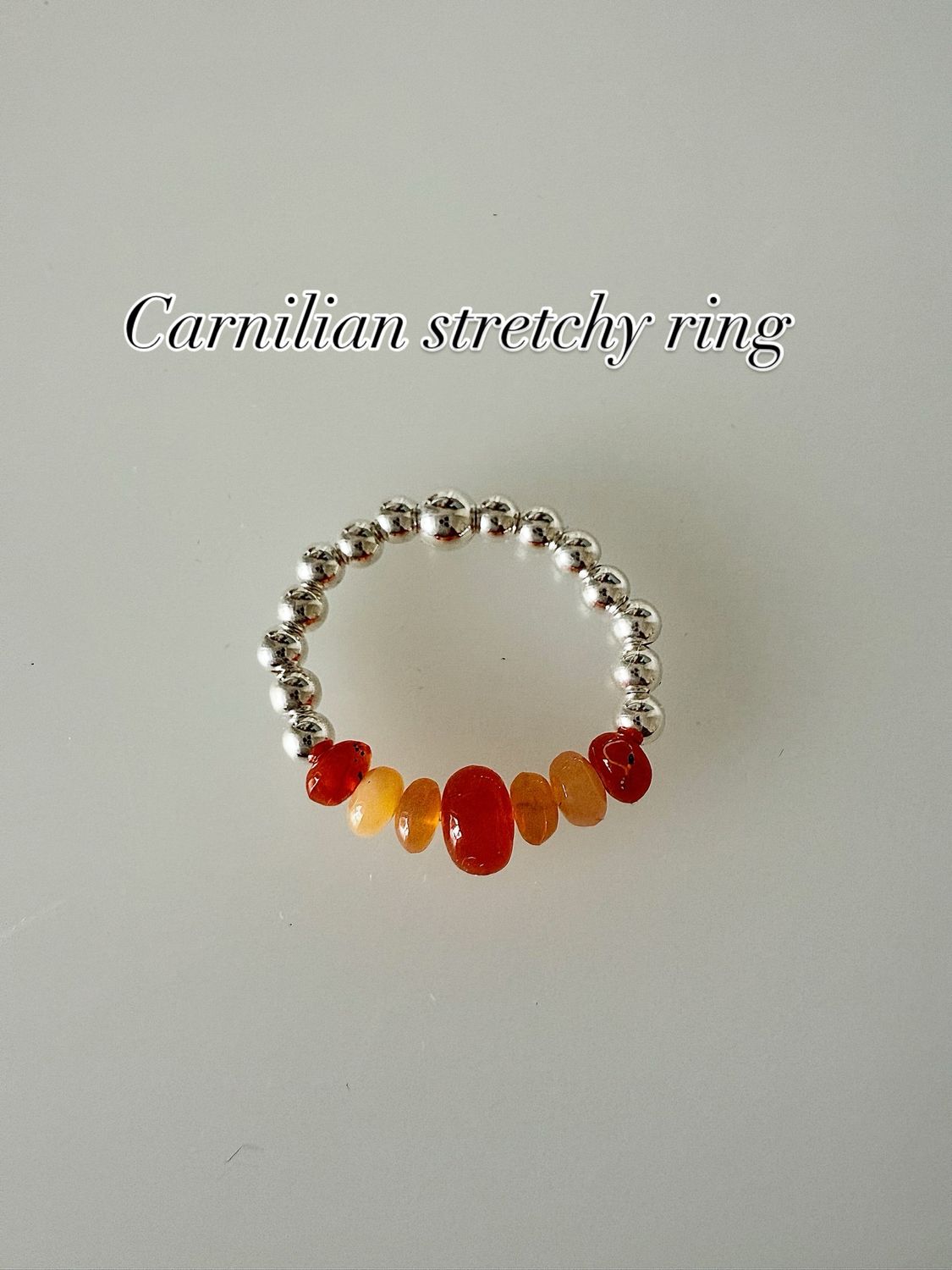 Carnilian Gemstone Stretchy Ring