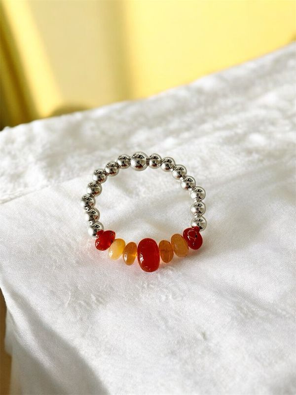 Carnilian Gemstone Stretchy Ring