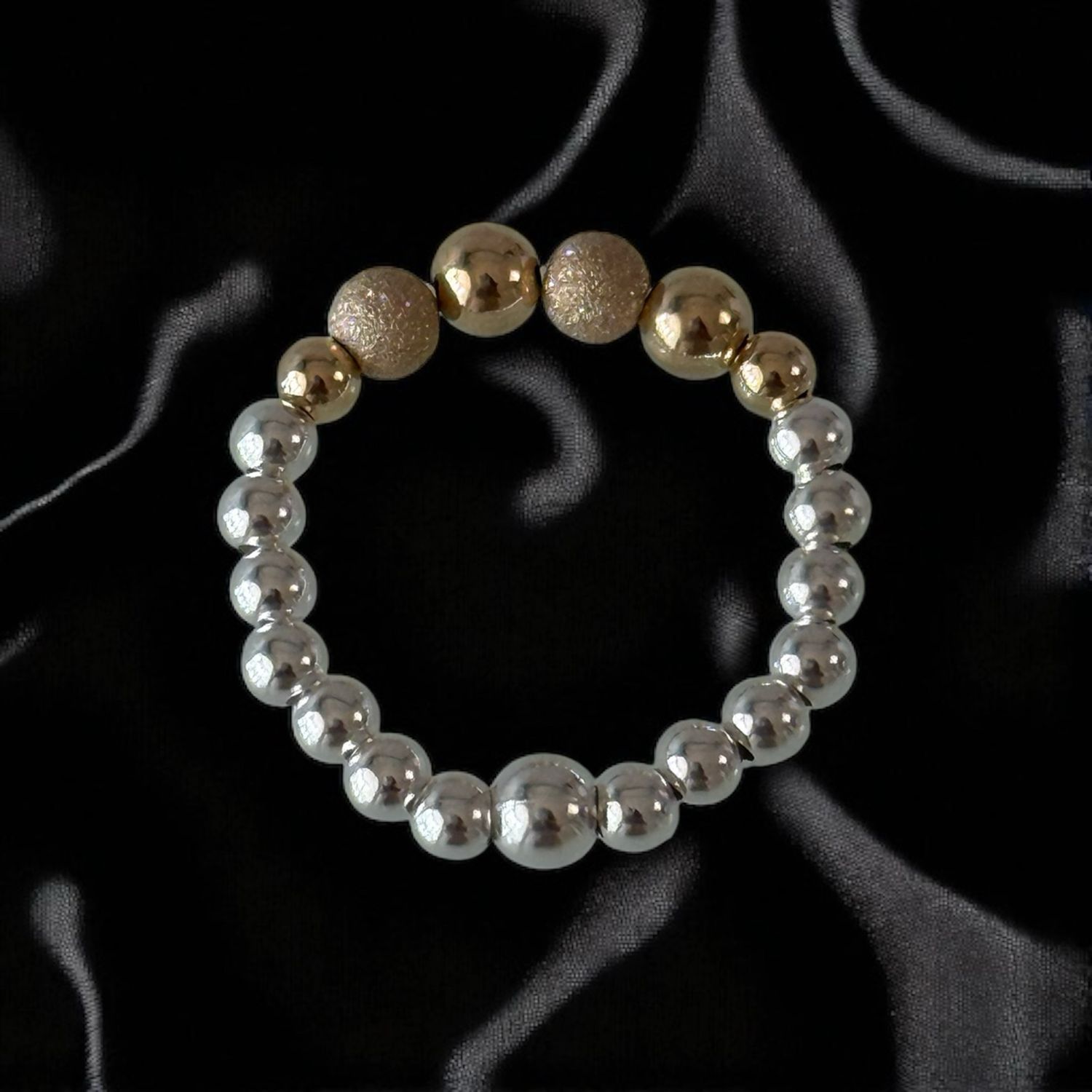 Sterling Silver & Gold Filled Stretchy Ring Sterling Silver & Gold Filled Stretchy Ring