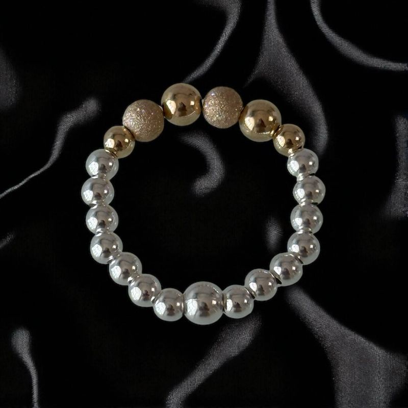 Sterling Silver & Gold Filled Stretchy Ring