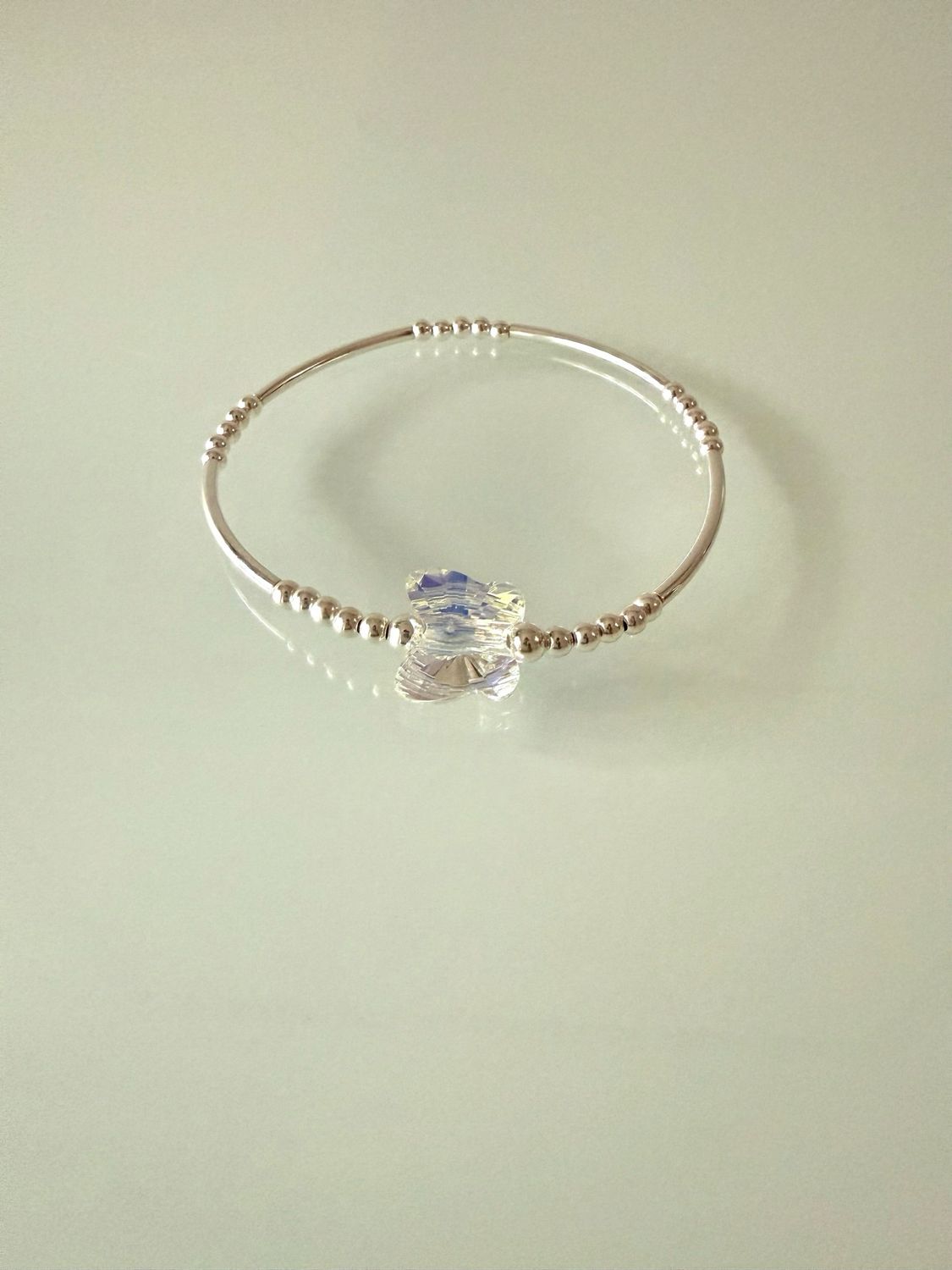 Sterling Silver & Swarovski Crystal Butterfly Stretch Bracelet Sterling Silver & Swarovski Crystal Butterfly Stretch Bracelet