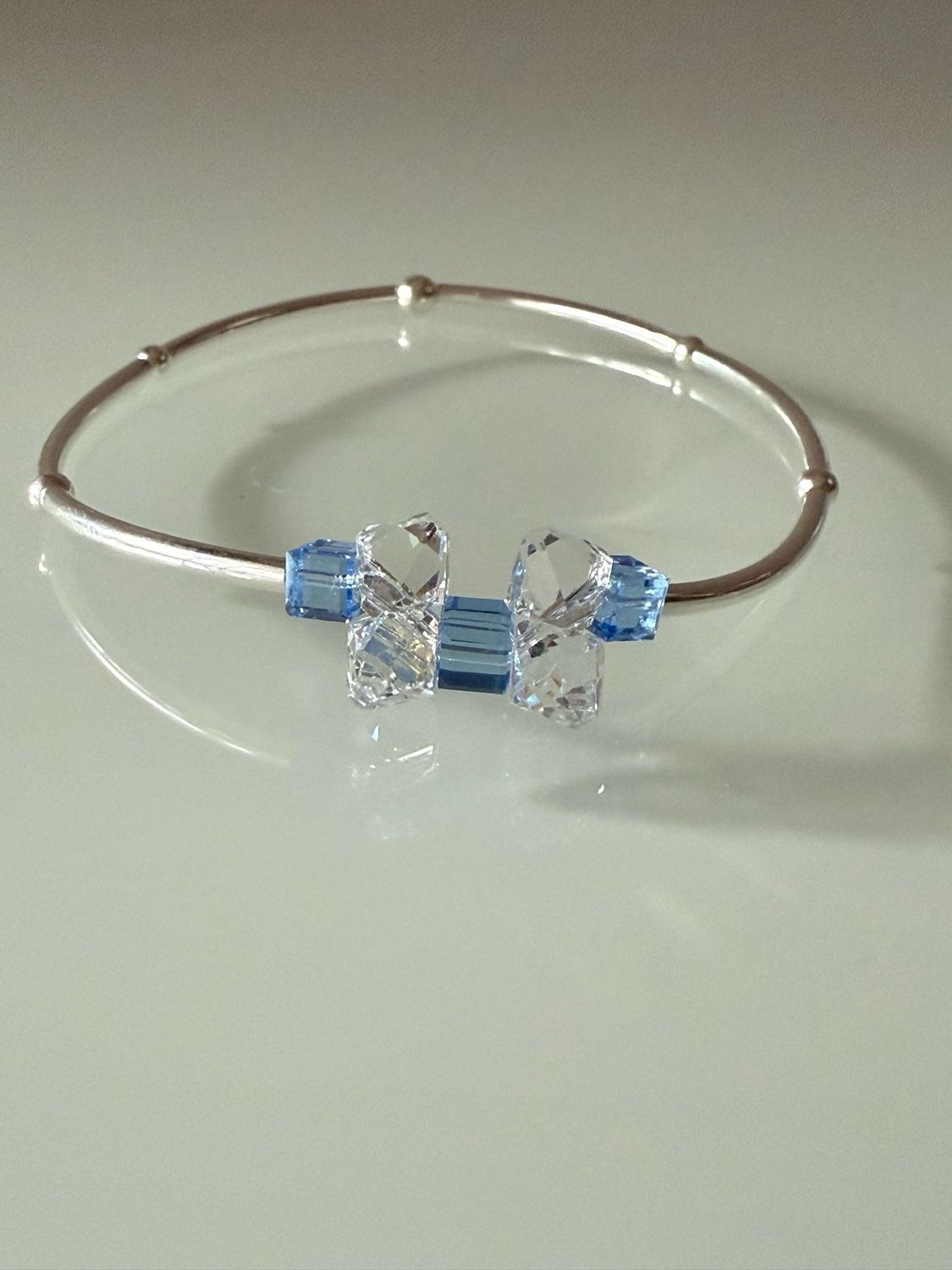 Aquamarine Blue Crystal Cluster Stretchy Bracelet Aquamarine Blue Crystal Cluster Stretchy Bracelet